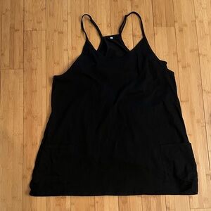 Women's Black Athletic Style Dress with Pockets & Shorts